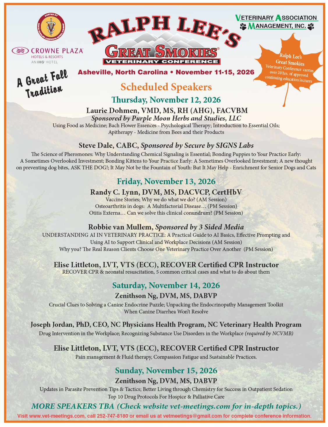 Ralph Lee's Great Smokies Veterinary Conference